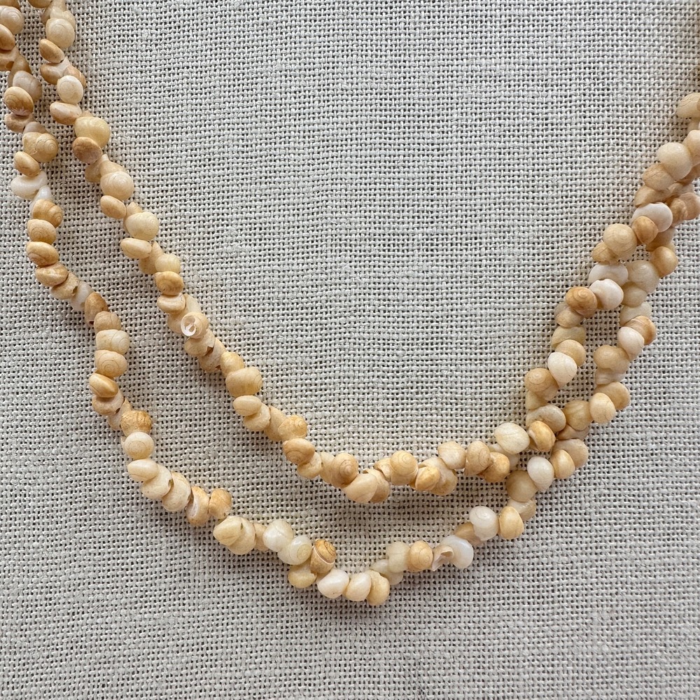 Vintage Puka Shell Necklace Double Strand Boho Women's Jewelry 70s 80s - Picture 3 of 9